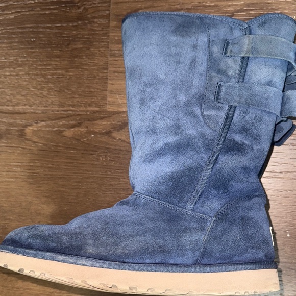 UGG Dark Blue Suede Boots with Bows - Picture 9 of 9